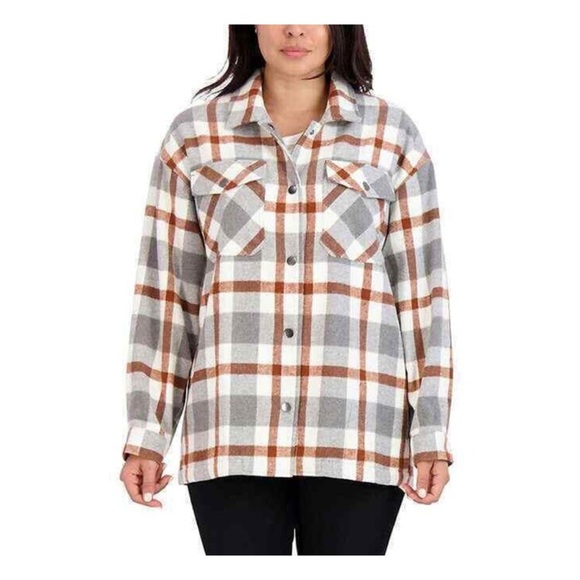 HFX | Women’s Small Oversized Flannel Jacket Button Up Collared Shirt - Picture 10 of 10